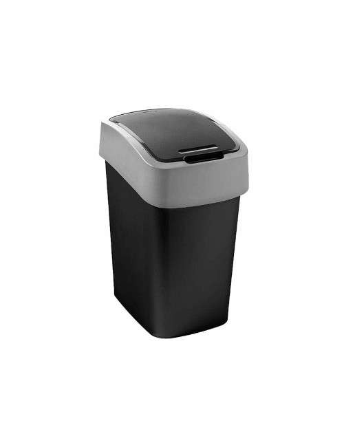 CURVER KOSZ NA ŚMIECI "FLIP BIN" 10L /CZARNY/ SREBRNY