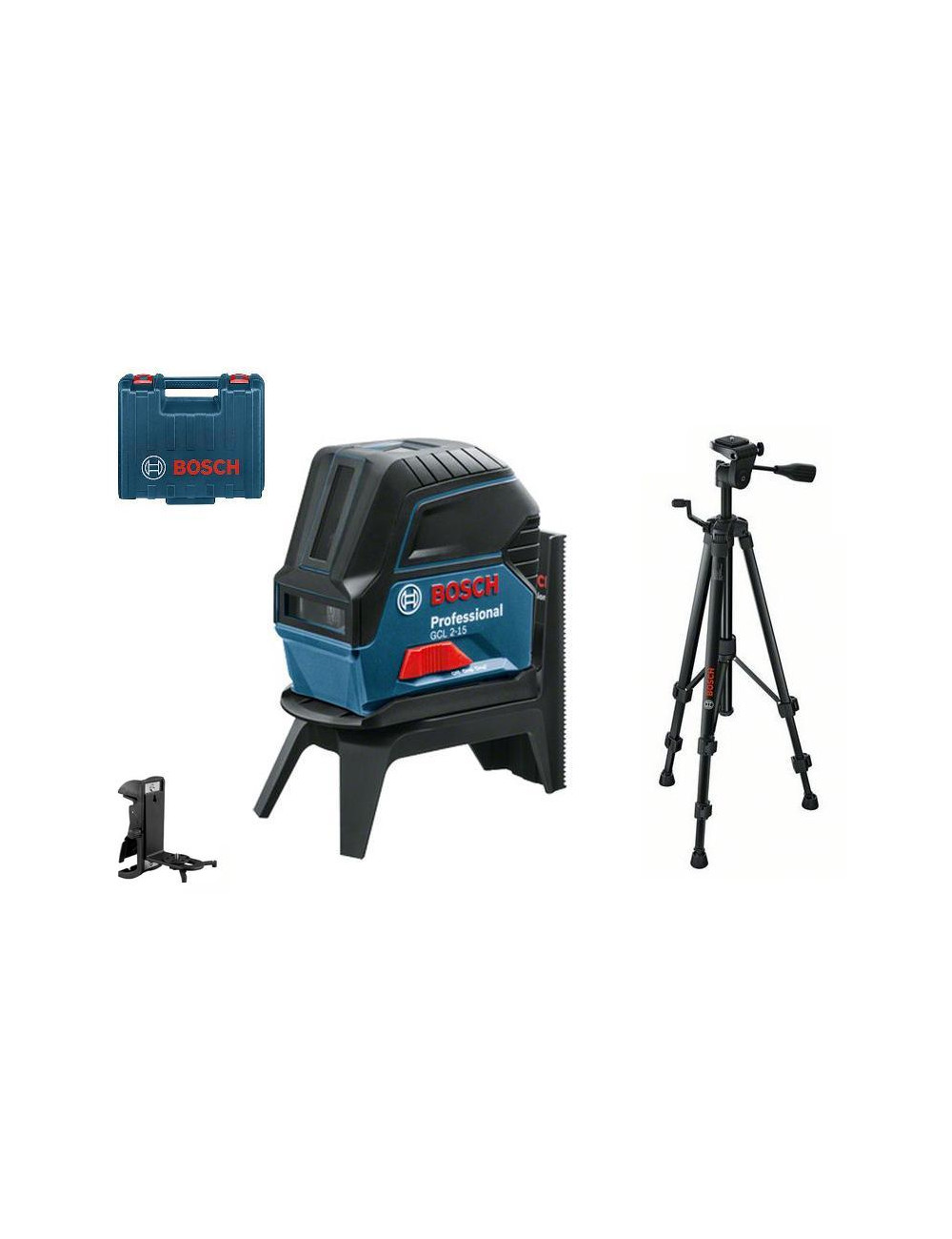 BOSCH LASER KRZYŻOWY GCL 2-15 + UCHWYT RM 1 + ZACISK BM 3 WALIZKA