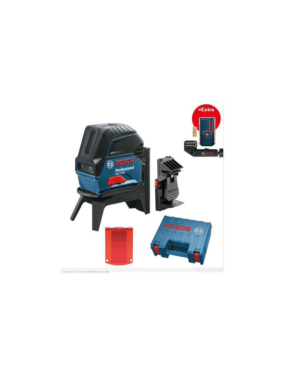 BOSCH LASER KRZYŻOWY GCL 2-50 + UCHWYT RM 1 + ZACISK DK 10 + ODBIORNIK LR 6 WALIZKA
