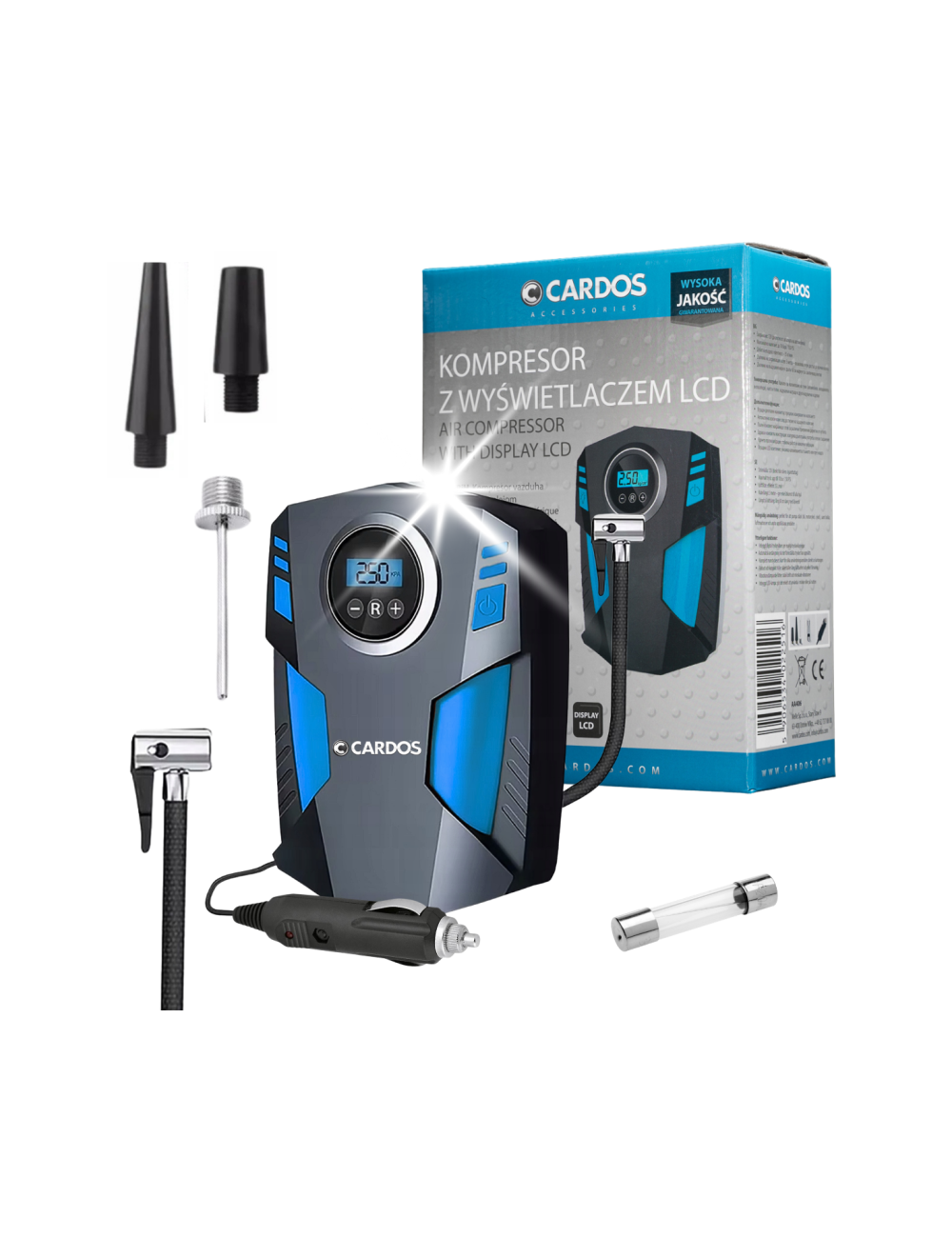 CARDOS KOMPRESOR 12V Z WYŚWIETLACZEM LCD