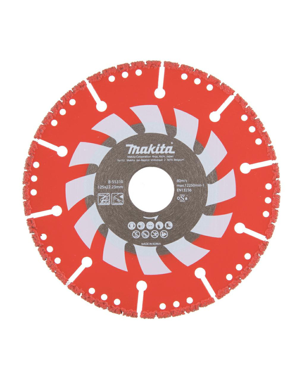 MAKITA TARCZA DIAMENTOWA RESCUE 125x22,23mm SEGMENT(SUCHO) STAL, INOX, PVC, BETON, SZKŁO