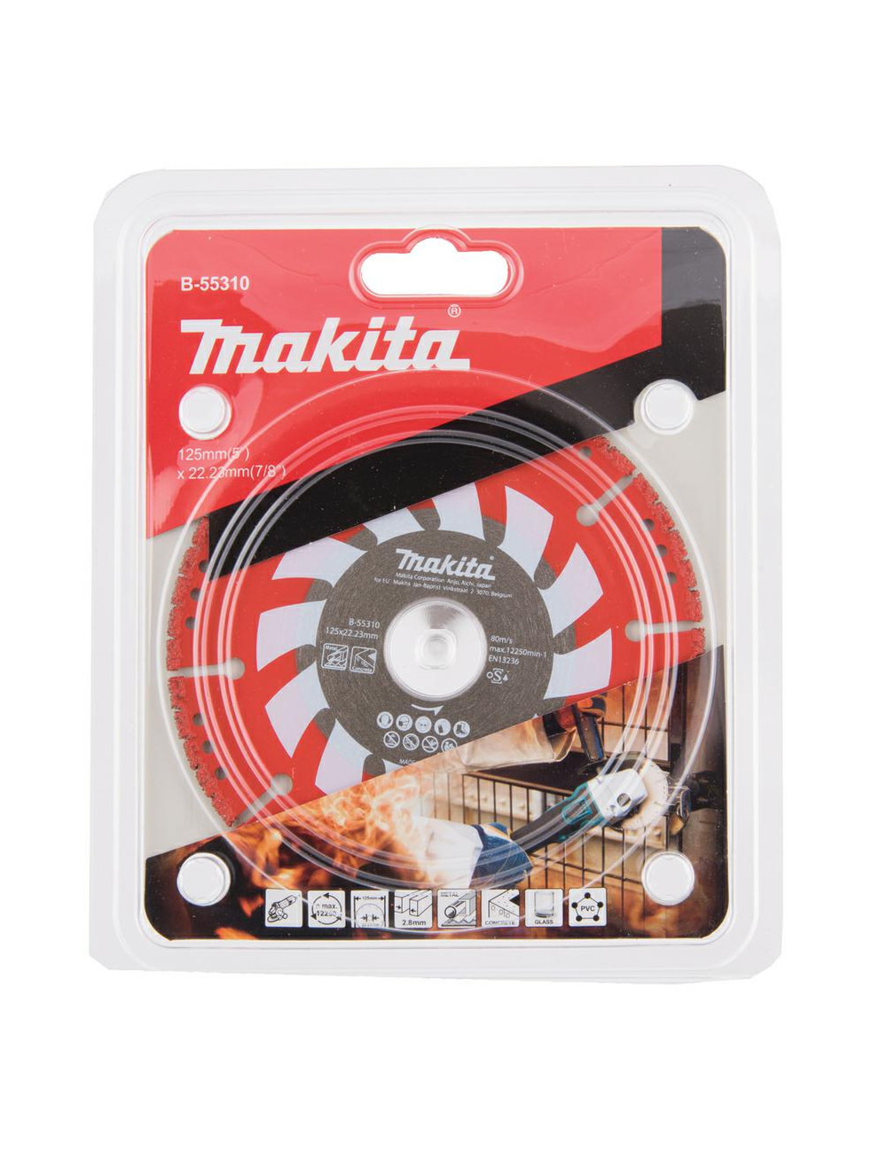 MAKITA TARCZA DIAMENTOWA RESCUE 125x22,23mm SEGMENT(SUCHO) STAL, INOX, PVC, BETON, SZKŁO