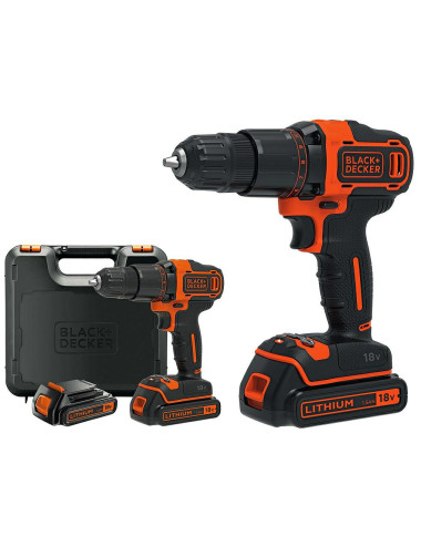 BLACK + DECKER WKRĘTARKA 18V BDCDD186KB 40Nm 2x1,5Ah