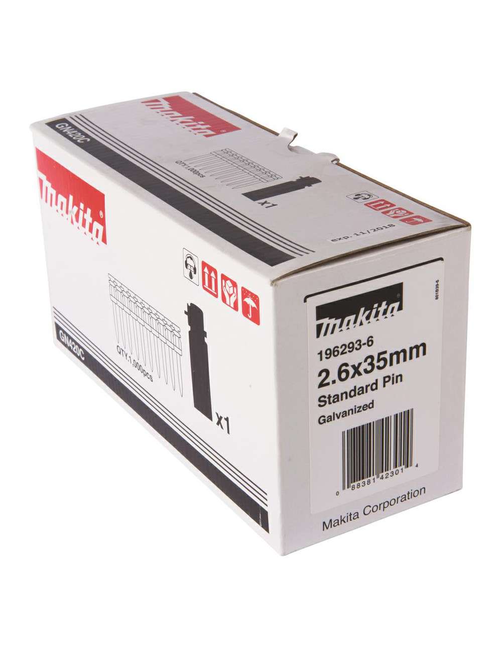 MAKITA GWOŹDZIE DO BETONU 2,6x35mm 1000szt.+GAZ