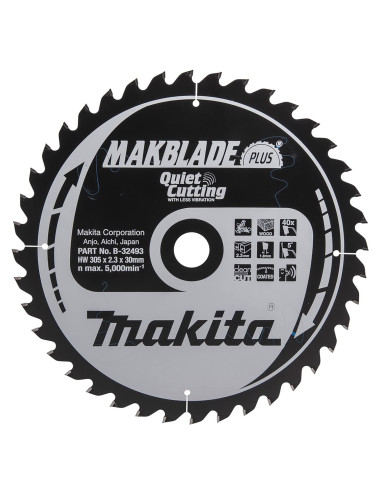 MAKITA PIŁA TARCZOWA  305x30x40z MAKBLADE PLUS DREWNO