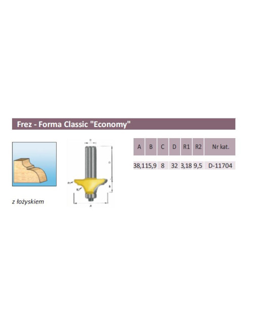 MAKITA FREZ KSZTAŁTOWY ŁOŻ. 38,1/8mm FORMA CLASSIC ECO...