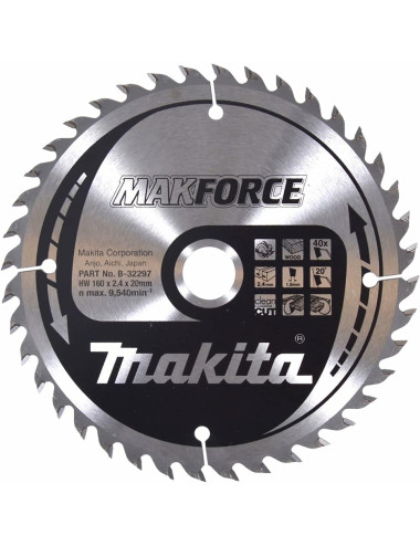 MAKITA PIŁA TARCZOWA  160x20x40z MAKFORCE DREWNO