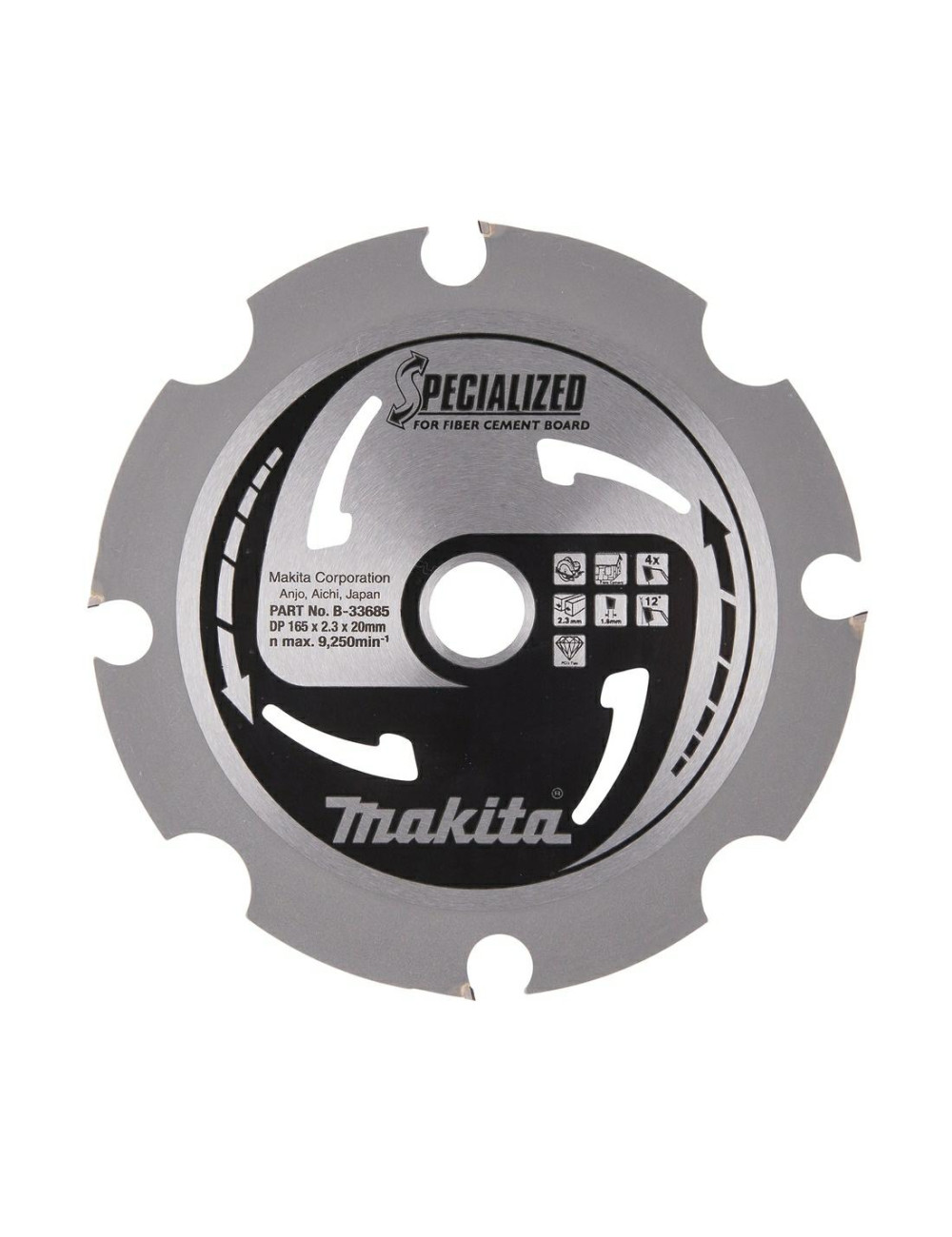 MAKITA PIŁA TARCZOWA  165x20x 4z SPECJALIZED PŁYTY WŁÓKNOWO-CEMENTOWE