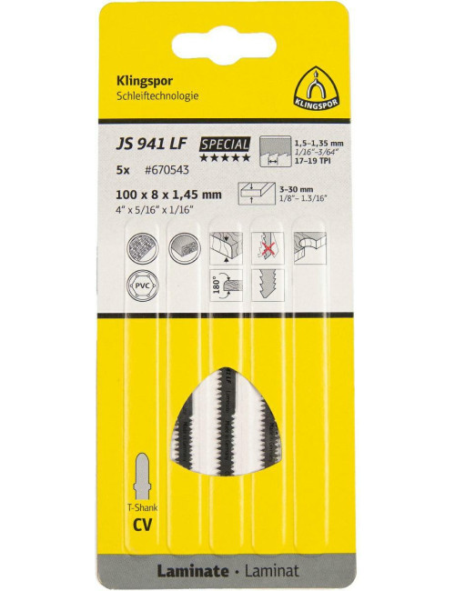 KLINGSPOR BRZESZCZOT DO WYRZYNARKI 100x5x1,45mm JS 941 LF 5szt.