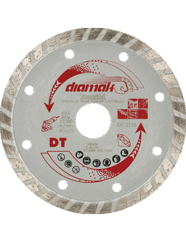MAKITA TARCZA DIAMENTOWA 115x22,23mm TURBO (NA SUCHO) BETON, CEGŁA, MARMUR