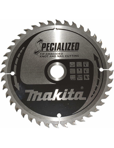MAKITA PIŁA TARCZOWA  165x20x40z SPECJALIZED DREWNO (Z GWOŹDZIAMI I SĘKAMI)
