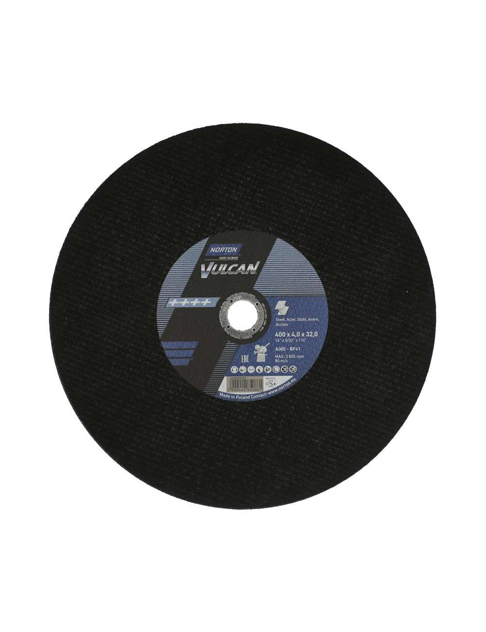NORTON TARCZA.VULCAN 400 x 4.0 x 32mm A30S DO METALU  10szt. +1 GRATIS