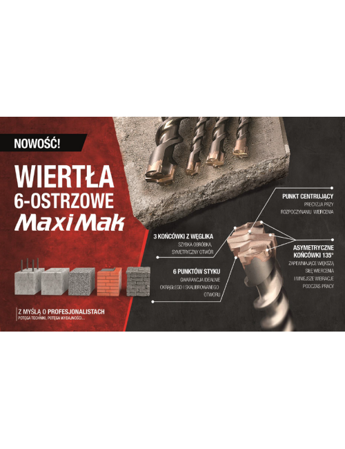 MAKITA WIERTŁO SDS MAX 45x1160x1300mm MAXI MAK 6-OSTRZOWE