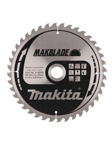 MAKITA PIŁA TARCZOWA  260x30x40z MAKBLADE DREWNO