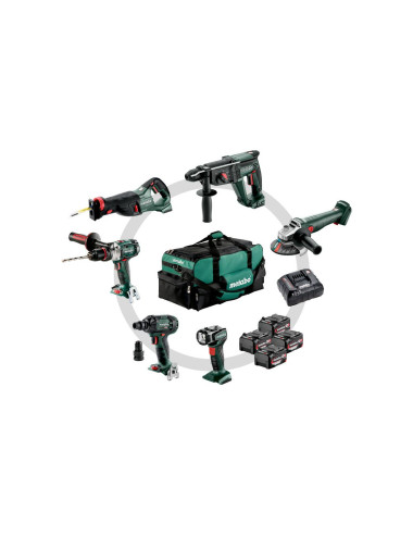 METABO ZESTAW COMBO 18V 6.1 (SB18LTX +SSW18LTX300BL +KH18LTX24 +W18L9-125QUICK +SSEP18LT +ULA) 4x4,0Ah TORBA