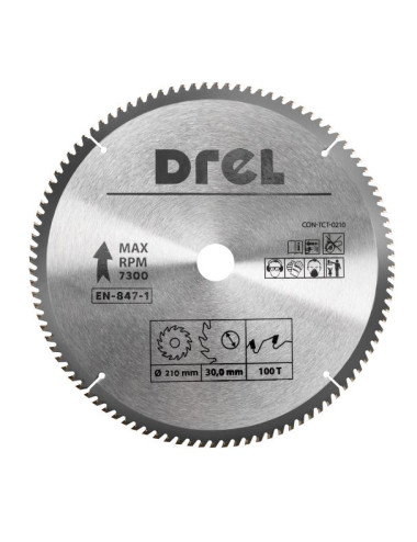 DREL PIŁA TARCZOWA WIDIOWA 210 x 30 mm, 100T, ALUMINIUM