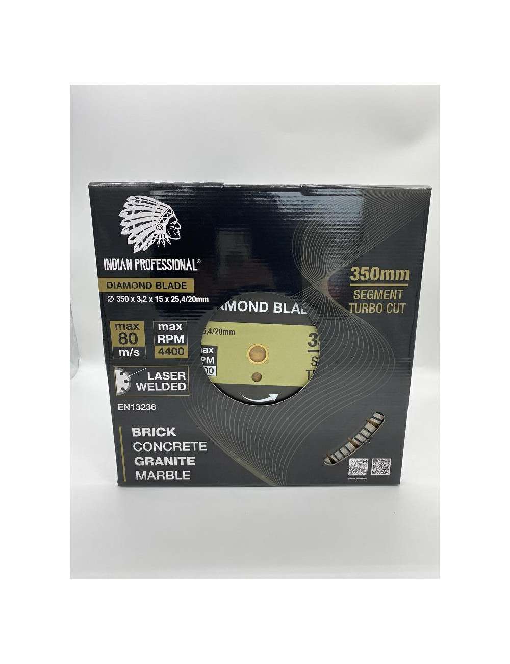 TARCZA DIAMENTOWA 350mm SEGMENT TURBO CUT  INDIAN PROFESSIONAL 15mm