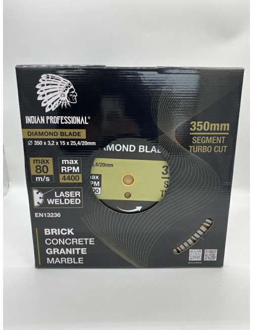 TARCZA DIAMENTOWA 350mm SEGMENT TURBO CUT  INDIAN PROFESSIONAL 15mm