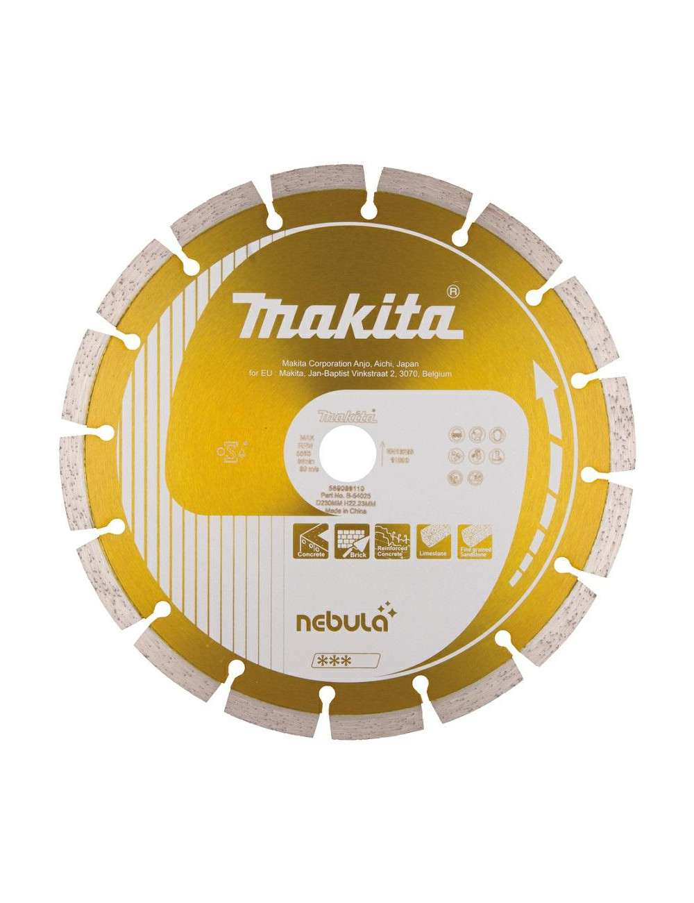 MAKITA TARCZA DIAMENTOWA 230x22,23mm SEGMENT (NA SUCHO) BETON B-54025