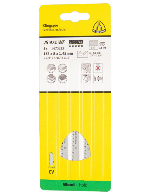 KLINGSPOR BRZESZCZOT DO WYRZYNARKI 132x8x1,45mm JS 971 WF 5szt.