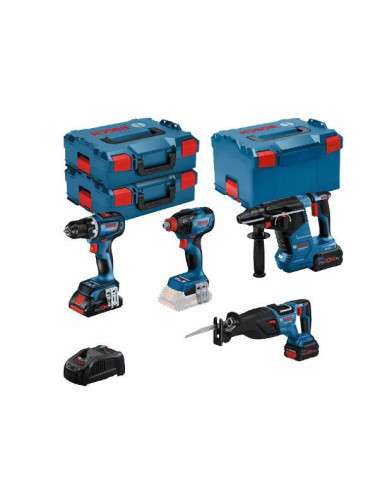 BOSCH ZESTAW COMBO 18V (GSR 18V-90C +GDX 18V-210C +GBH 18V-24C +GSA 18V-28) 1xPC4,0Ah 2xPC5,5Ah