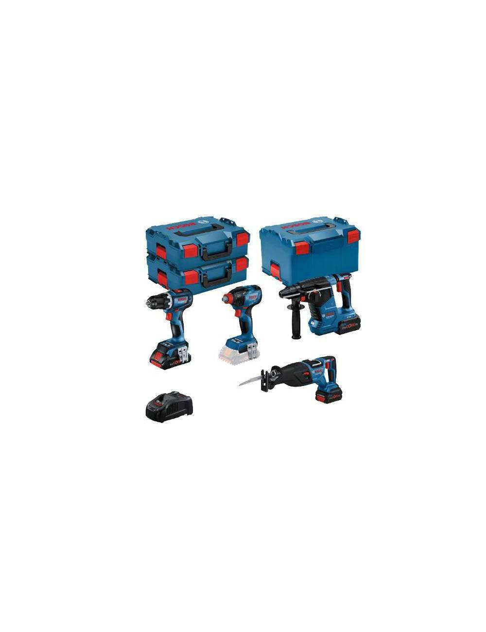 BOSCH ZESTAW COMBO 18V (GSR 18V-90C +GDX 18V-210C +GBH 18V-24C +GSA 18V-28) 1xPC4,0Ah 2xPC5,5Ah