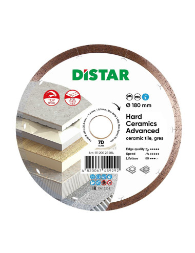 DISTAR TARCZA DIAMENTOWA HARD CERAMICS ADVANCED 180 x 1,4 x 8,5 x 25,4