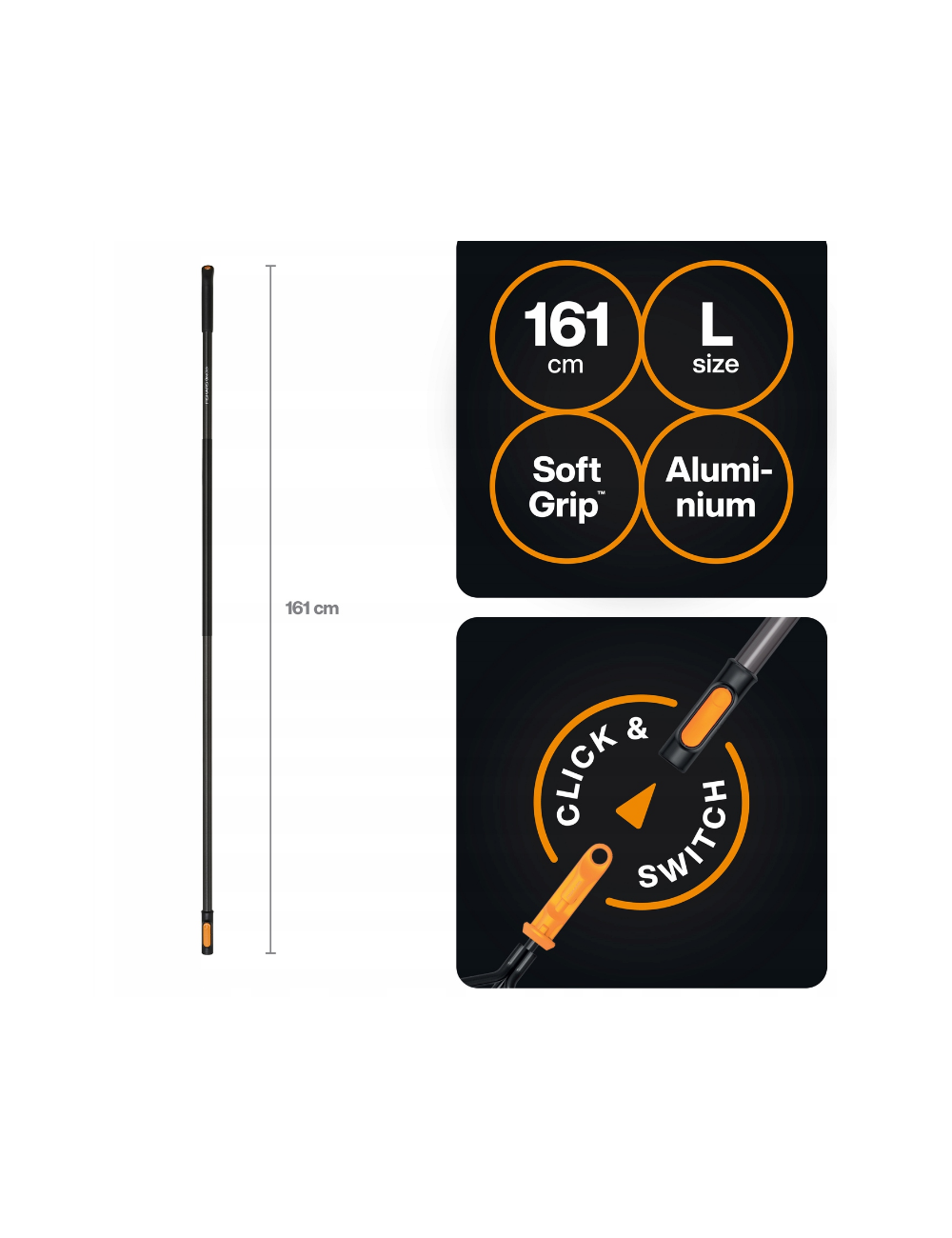 FISKARS TRZONEK ALUMINIOWY ROZMIAR L SYSTEM  ONECLICK
