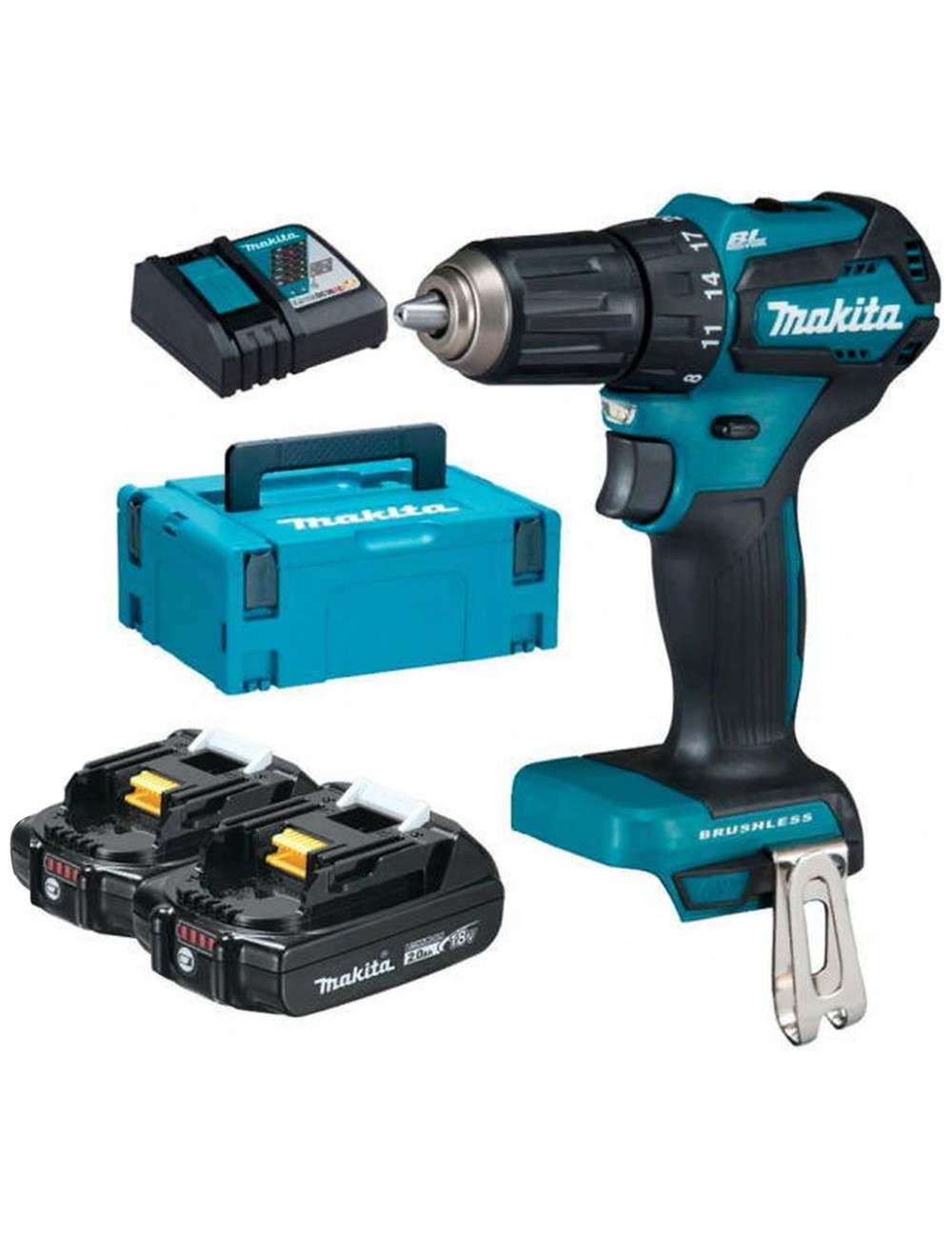 MAKITA WKRĘTARKA 18V DDF485RAJ 50/25Nm 2x2,0Ah BL