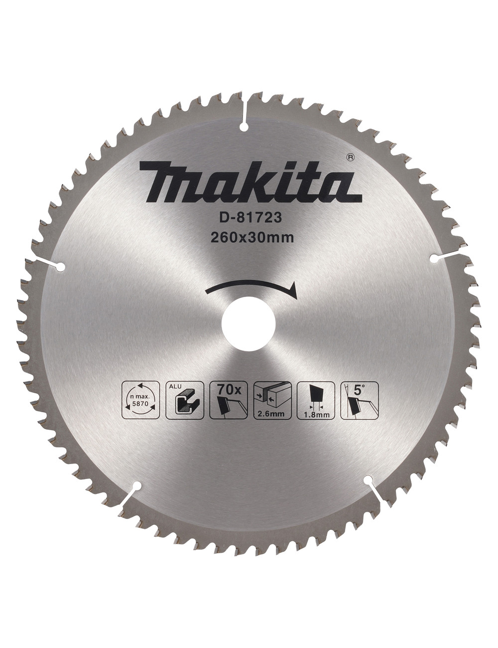 MAKITA PIŁA TARCZOWA 260x30mm; 70z DO ALUMINIUM