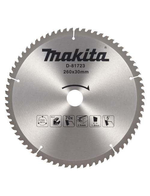 MAKITA PIŁA TARCZOWA 260x30mm; 70z DO ALUMINIUM