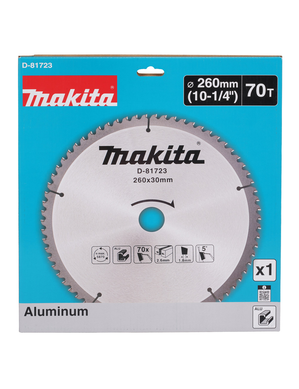 MAKITA PIŁA TARCZOWA 260x30mm; 70z DO ALUMINIUM
