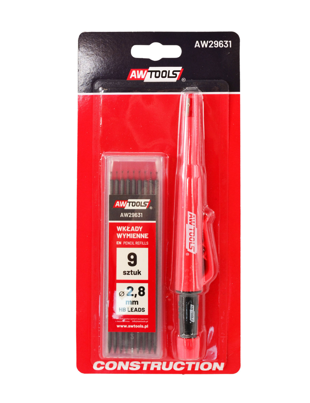 AWTOOLS OŁÓWEK / ZNACZNIK AUTOMATYCZNY + WKŁADY 9szt.