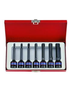 KING TONY NASADKI UDAROWE HEX 1/2"  KOMPLET 8 elem.  4-14m DŁUGIE