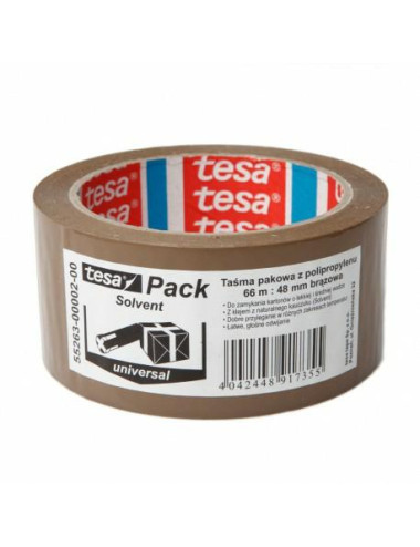 TESA TAŚMA PAKOWA SOLVENT 66m 48mm BRĄZ