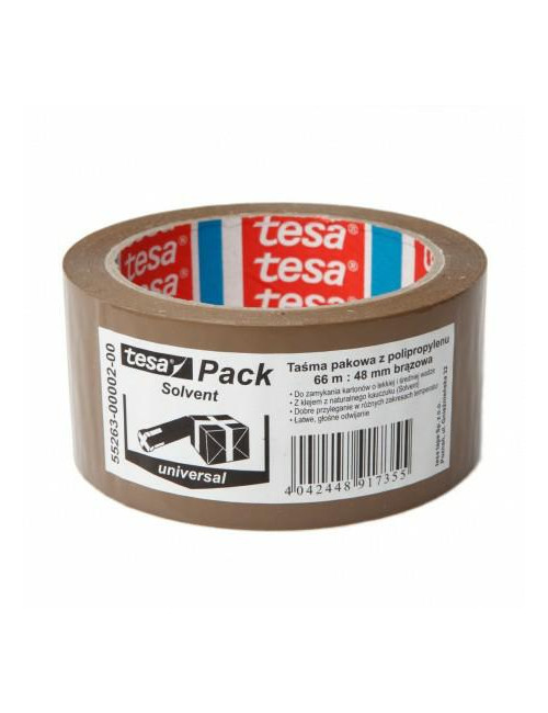 TESA TAŚMA PAKOWA SOLVENT 66m 48mm BRĄZ