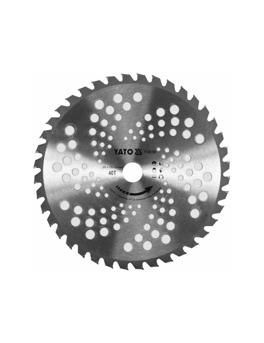 YATO NÓŻ DO KOSY / TARCZA TCT DO PODKASZAREK 255mm 25,4mm
