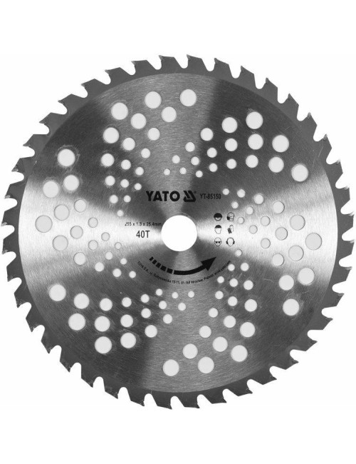 YATO NÓŻ DO KOSY / TARCZA TCT DO PODKASZAREK 255mm 25,4mm