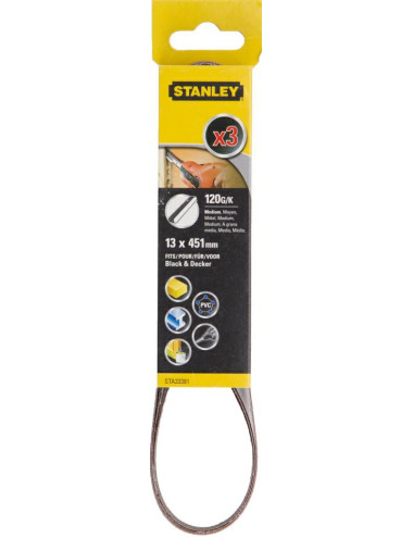 STANLEY PASY BEZKOŃCOWE 13mm x 451mm  P120 /3szt.