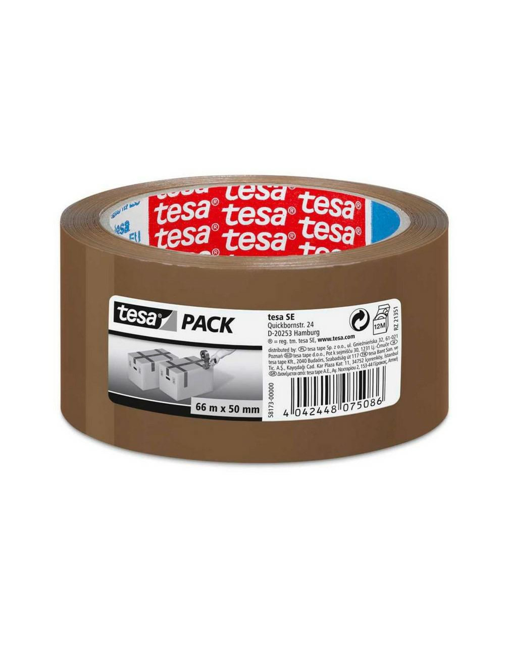 TESA TAŚMA PAKOWA STANDARD 66m x 48mm BRĄZ