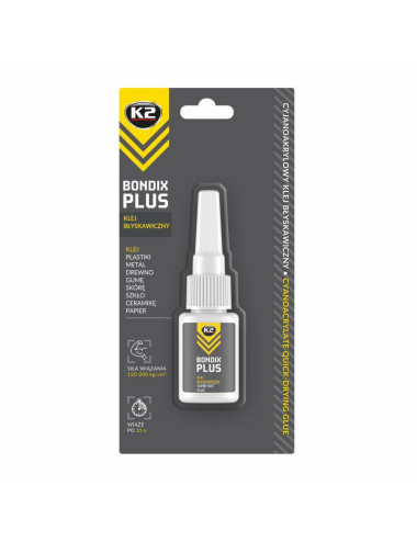 K2 KLEJ 15 SEKUNDOWY DO PLASTIKU DREWNA GUMY BONDIX PLUS 10G
