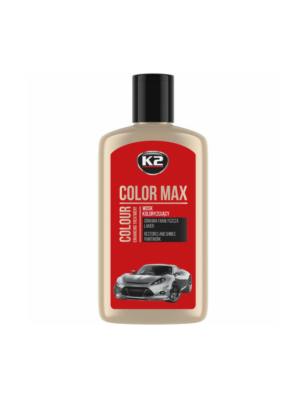 K2 WOSK KOLORYZUJĄCY NABŁYSZCZA I CHRONI COLOR MAX 250 CZEROWONY 250ML