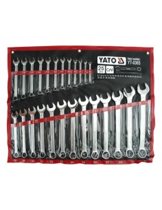 YATO KLUCZE PŁASKO-OCZKOWE SATYNOWANE 25 elem. 6-32mm ETUI  0365