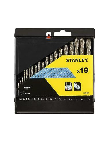 STANLEY WIERTŁA ZESTAW DO METALU 19szt. 1-10 mm