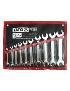 YATO KLUCZE PŁASKIE SATYNOWANE 10 elem. 6-27mm. ETUI   0380