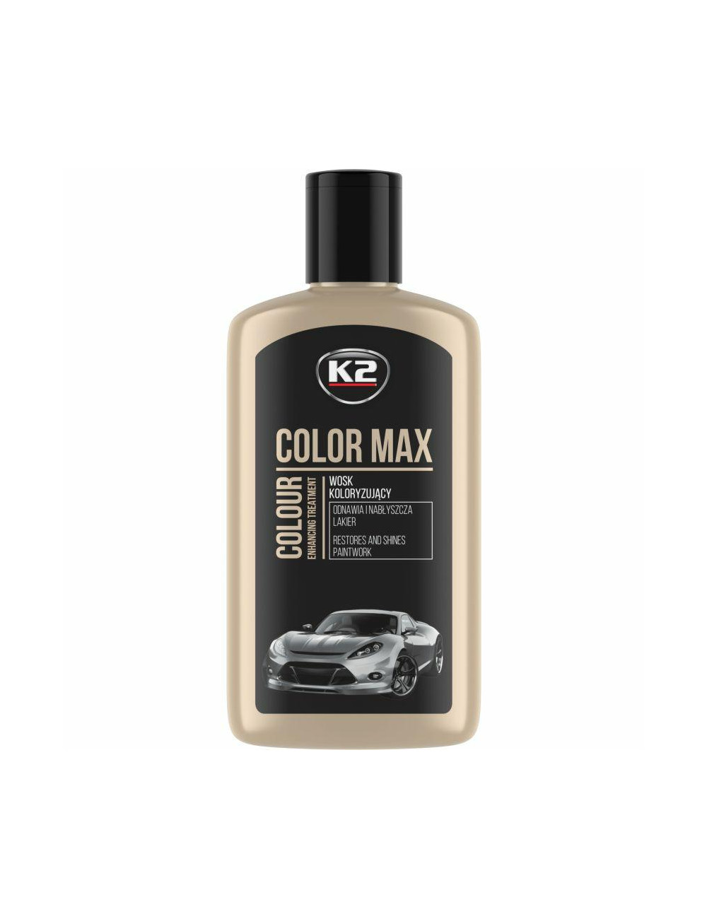 K2 WOSK KOLORYZUJĄCY NABŁYSZCZA I CHRONI COLOR MAX 250 CZARNY 250ML
