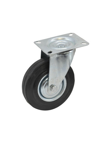 AWTOOLS KOŁO SKRĘTNE CZARNA GUMA  125mm