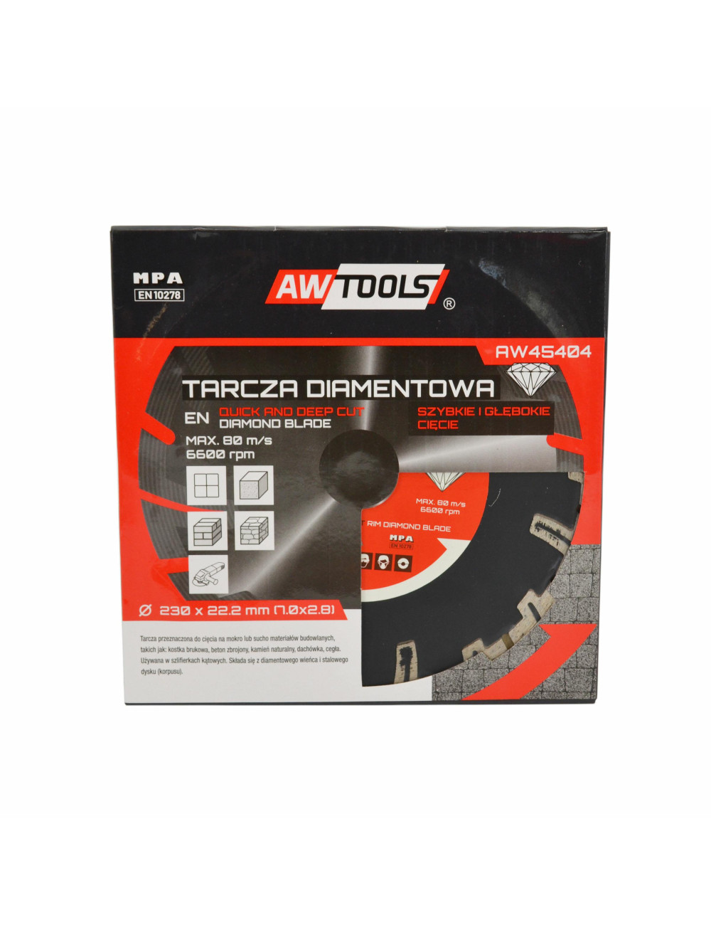 AWTOOLS TARCZA DIAMENTOWA 350x32 / SEGMENTOWA GŁĘBOKIE CIĘCIE