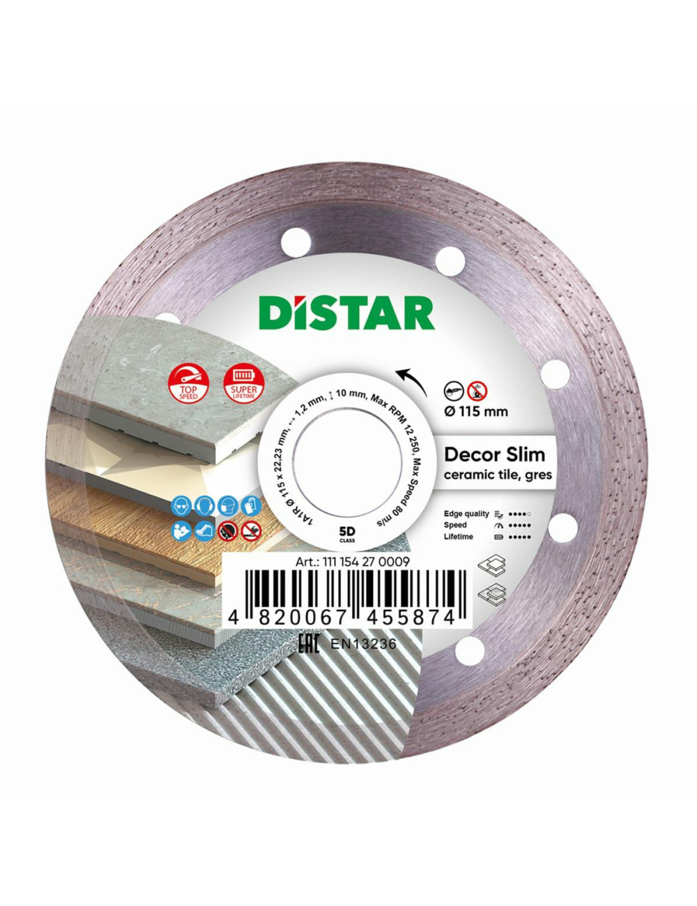 DISTAR TARCZA DIAMENTOWA DECOR SLIM 115 x 1,2 x 8 x 22,23mm