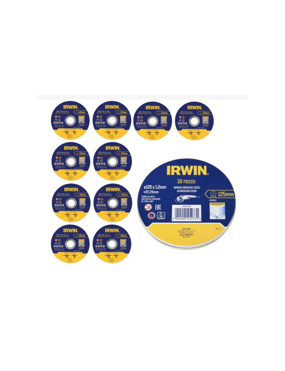 IRWIN TARCZA DO METALU PŁASKA 125mm x 1,2mm x 22,23mm /10szt.